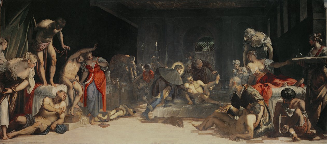 St. Roch parantaa ruttoa tekijältä Jacopo Robusti Tintoretto