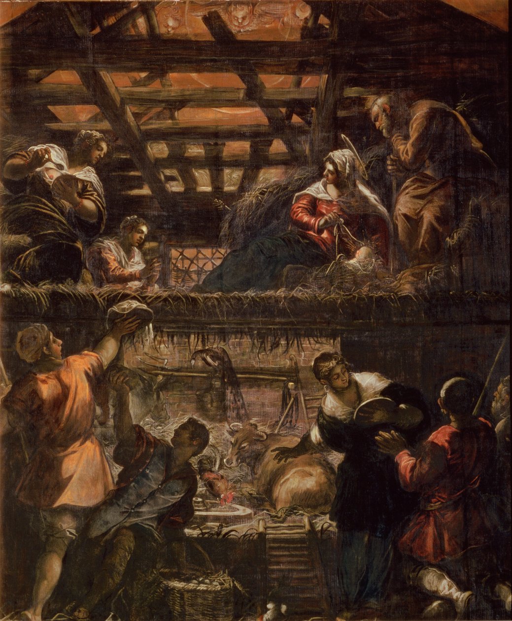 Paimenten palvonta, 1578-81 tekijältä Jacopo Robusti Tintoretto