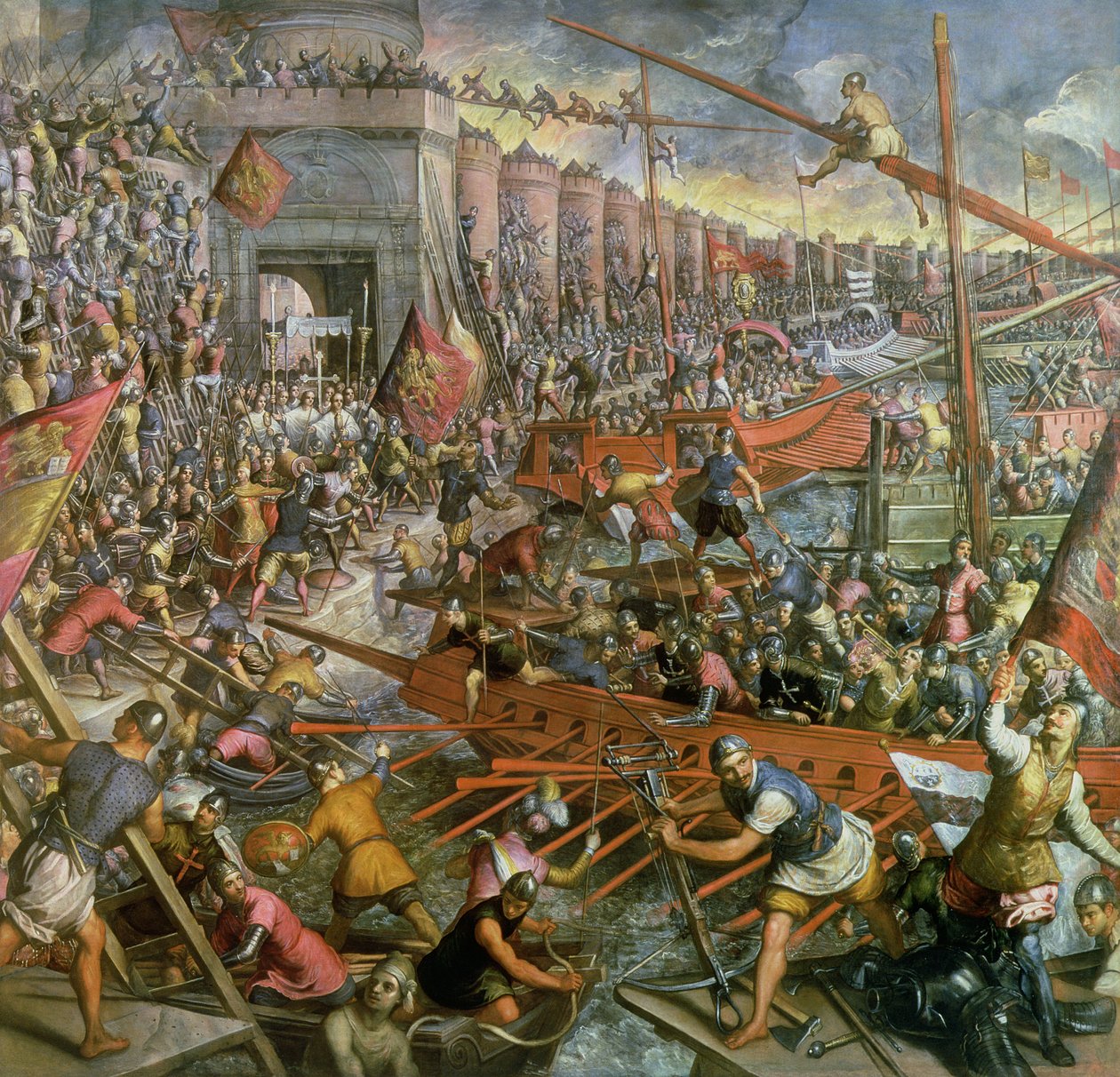 Konstantinopolin valtaus vuonna 1204 tekijältä Jacopo Robusti Tintoretto