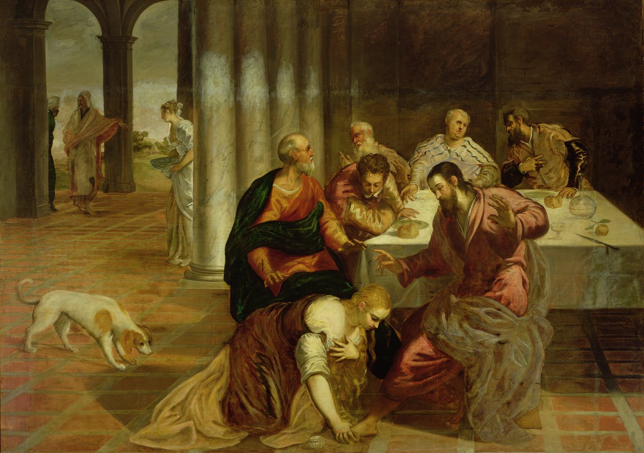Maria Magdaleenan kääntymys, 1546-1547 tekijältä Jacopo Robusti Tintoretto