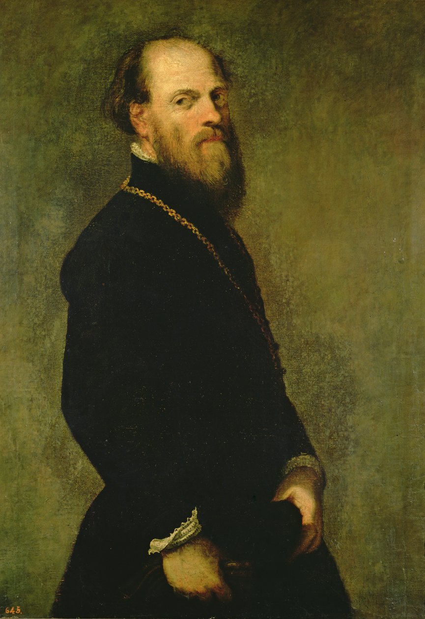 Mies kultaketjulla, n. 1550 tekijältä Jacopo Robusti Tintoretto