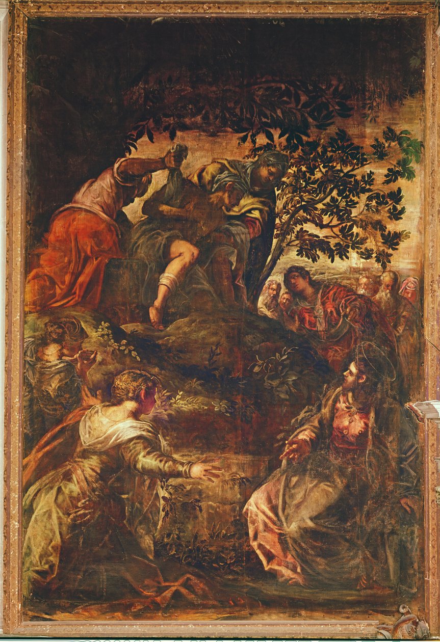 Lasaruksen herättäminen, n. 1575 tekijältä Jacopo Robusti Tintoretto