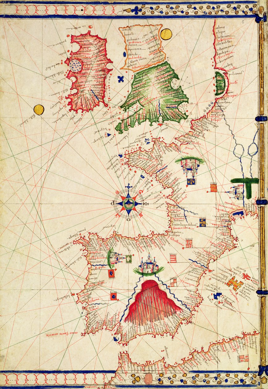 Ms Ital 550.0.3.15 fol.2r Euroopan kartta, 
