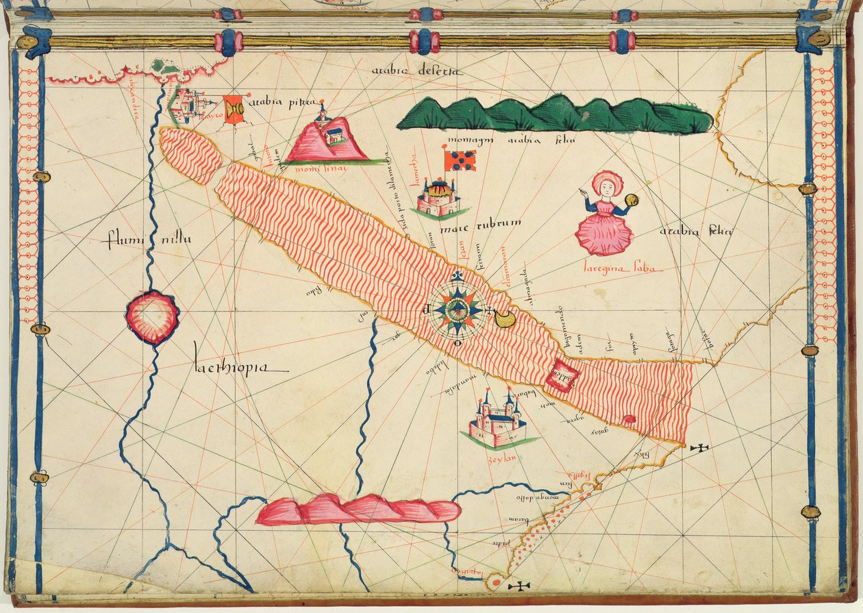 Ms Ital 550.0.3.15 fol.6r Egyptin kartta, Carte Geografiche -teoksesta. tekijältä Jacopo Russo