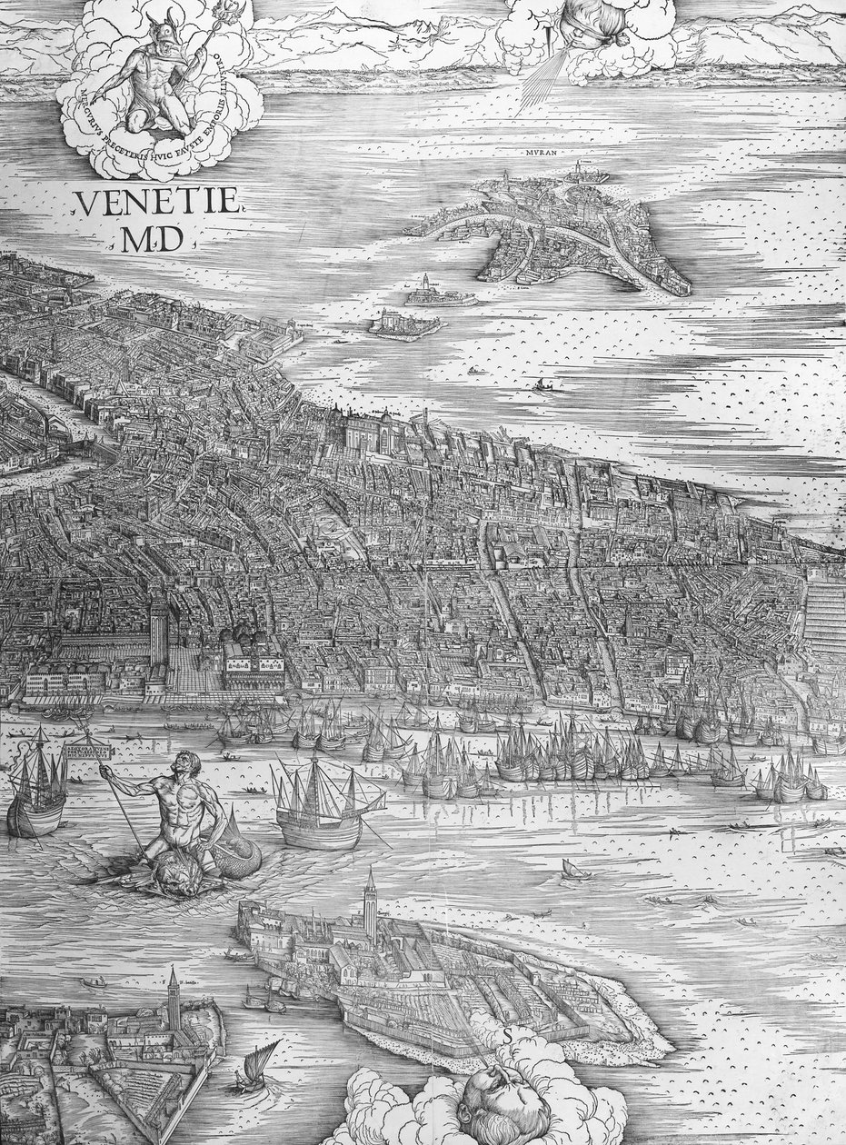 Grande Pianta Prospettica - Venetsia, n. 1500 (keskiosa) tekijältä Jacopo de Barbari