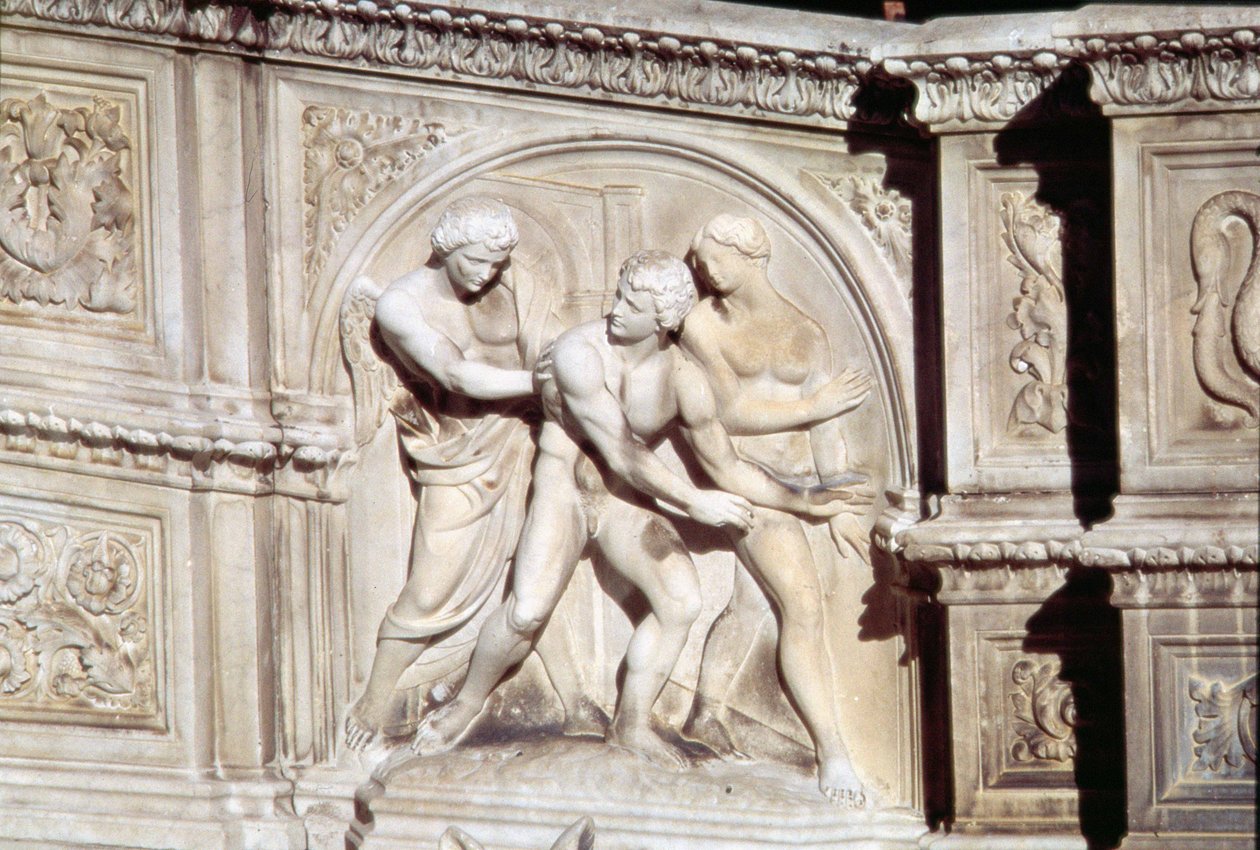 Fonte Gaia (marmori) (yksityiskohta) tekijältä Jacopo della Quercia