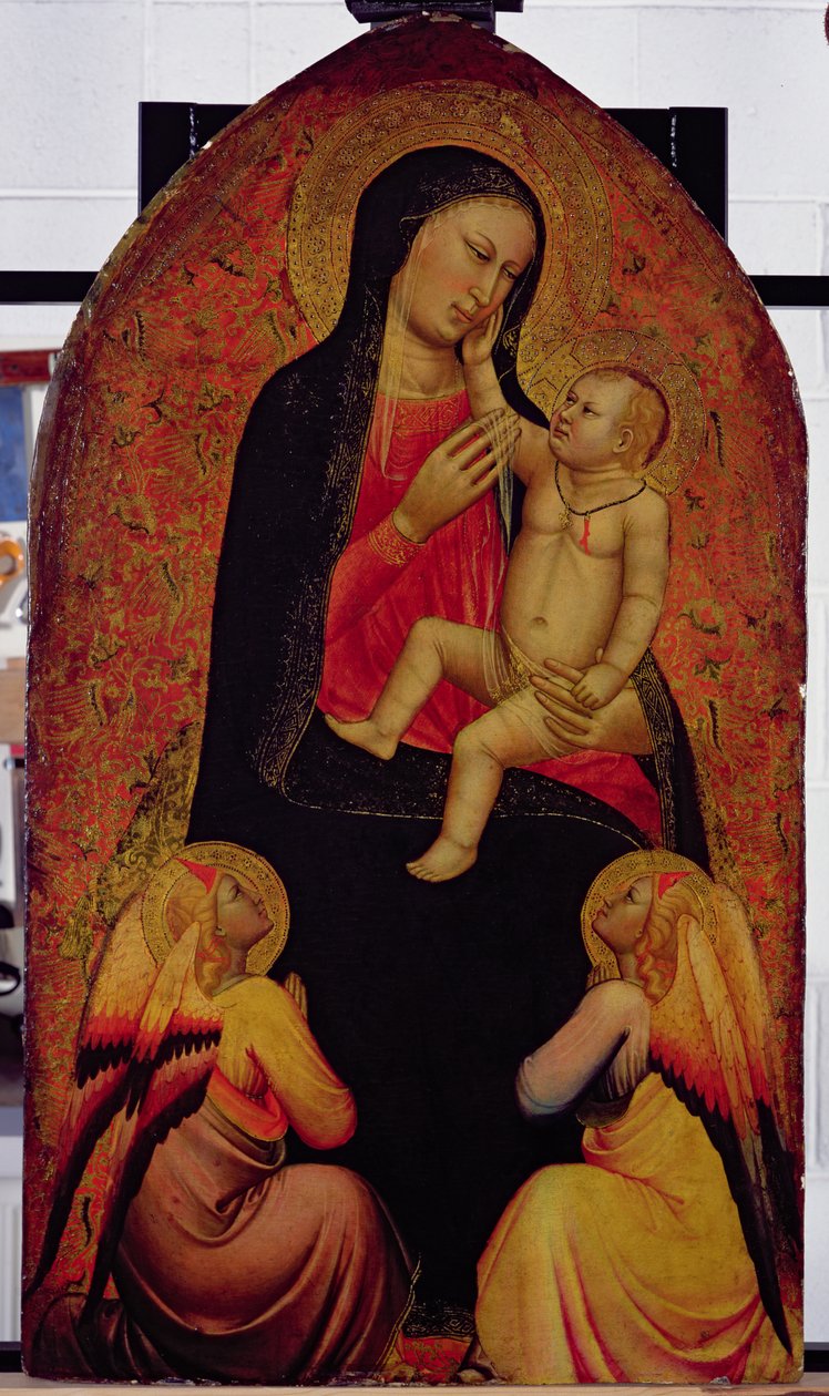Neitsyt ja lapsi kahden enkelin kanssa (tempera paneelissa) tekijältä Jacopo di Cione