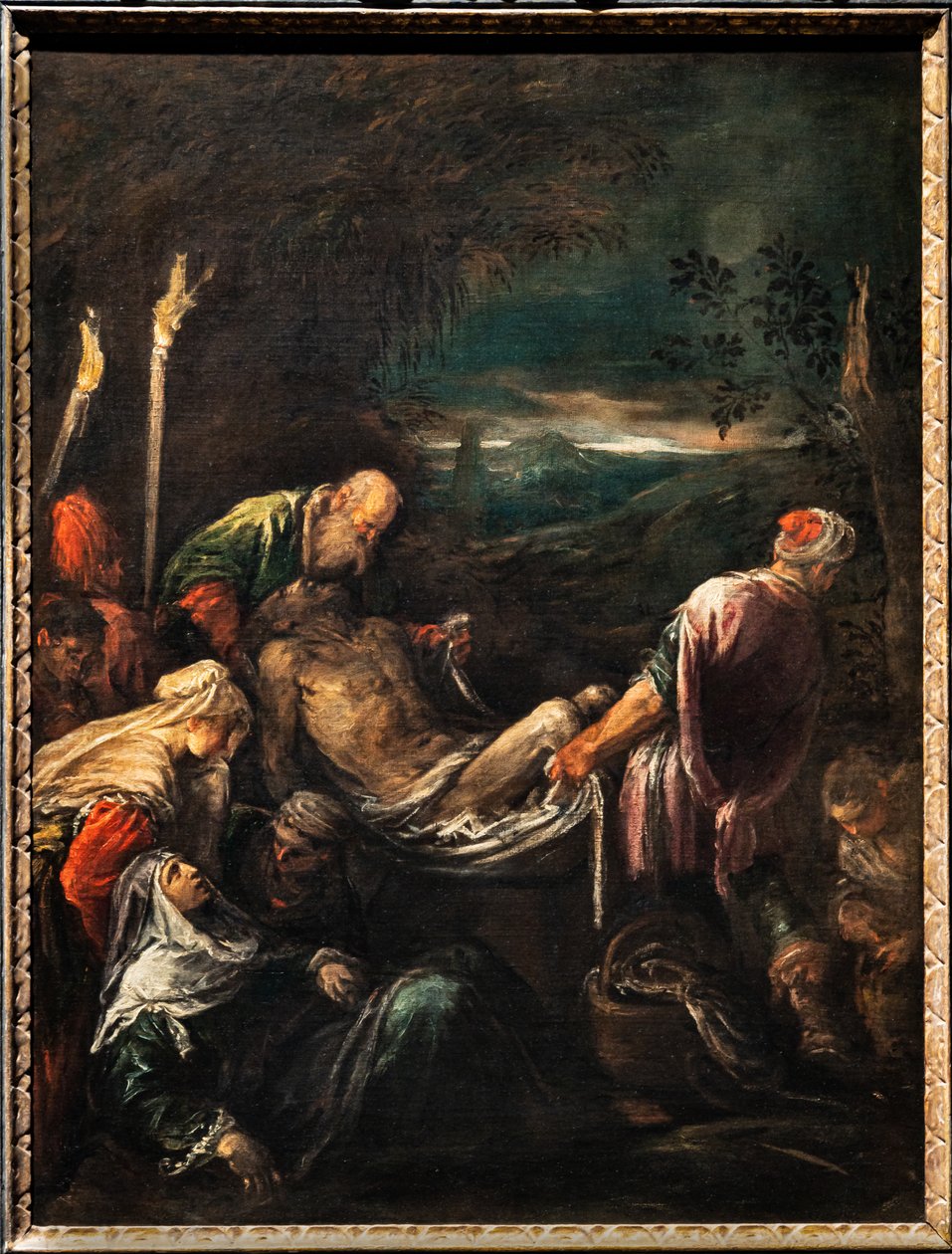 Kristuksen ruumiin hautaus, n. 1580 (öljy kankaalle) tekijältä Jacopo (1510 92) Bassano
