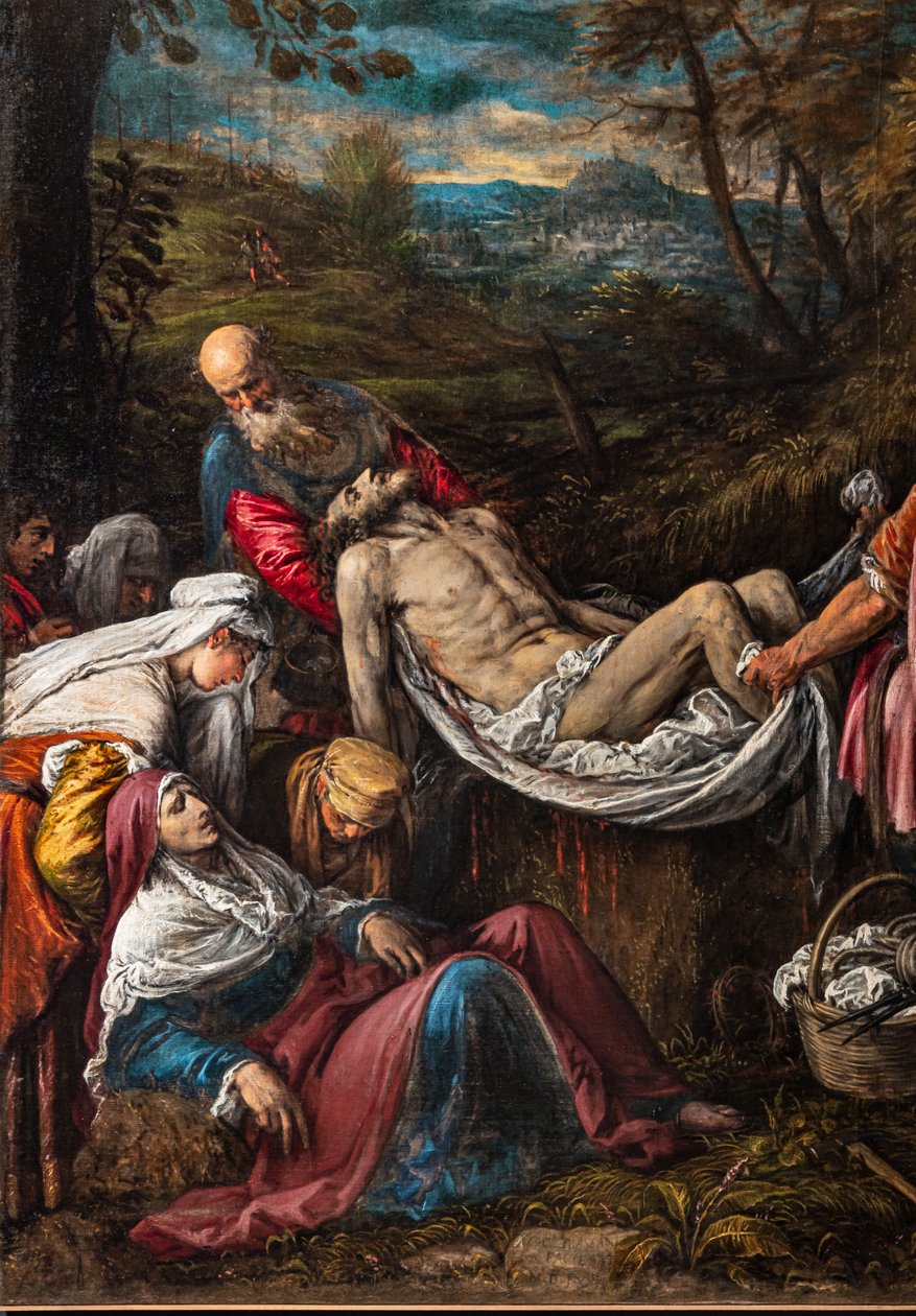 Kristuksen ruumiin hautaaminen, yksityiskohta tekijältä Jacopo (1510 92) Bassano