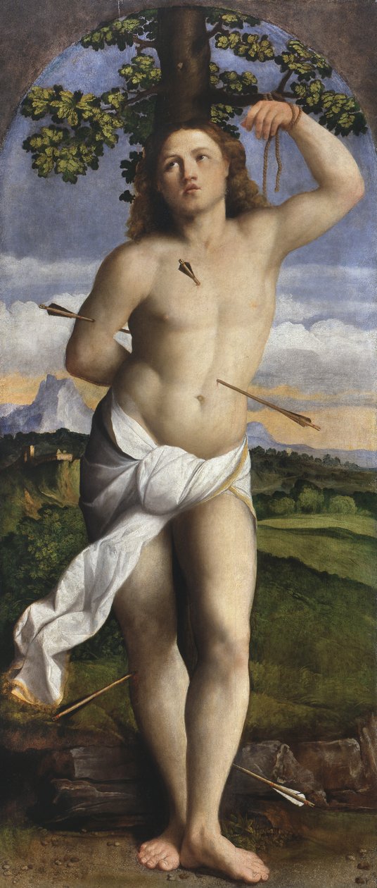 Pyhä Sebastian tekijältä Jacopo (c.1480 1528) Palma