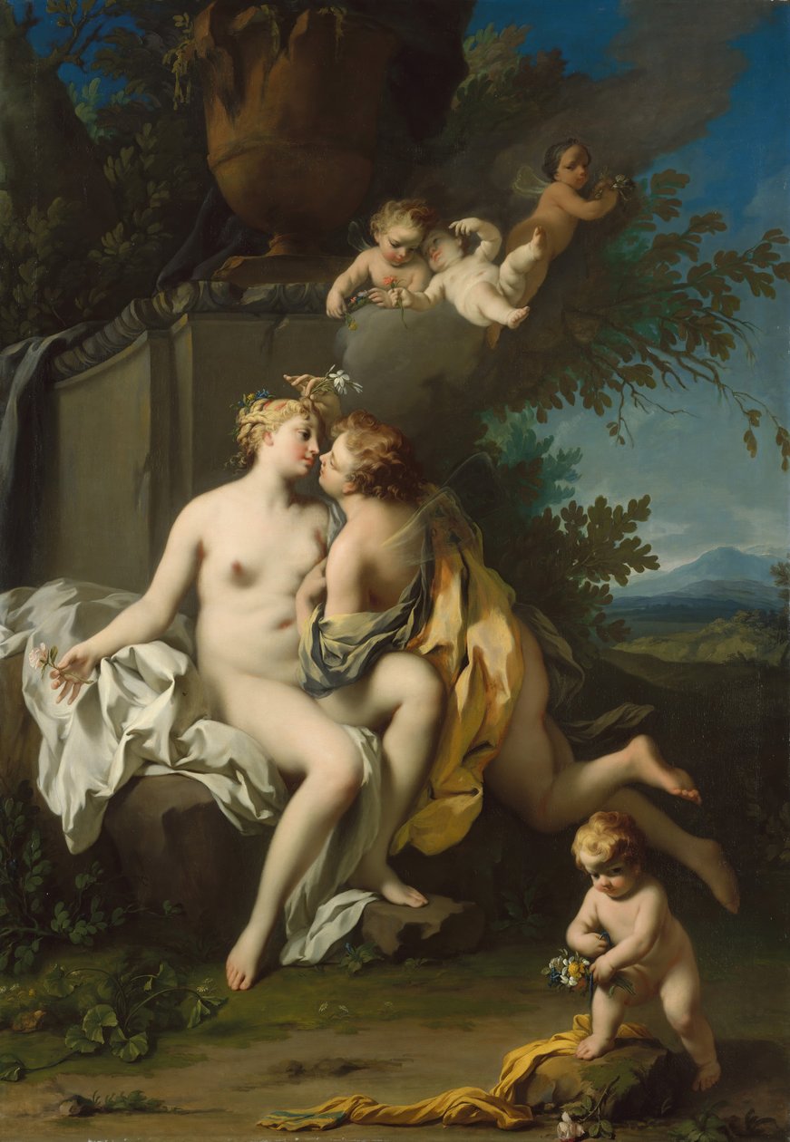 Flora ja sephyr, 1730-luku. tekijältä Jacopo Amigoni