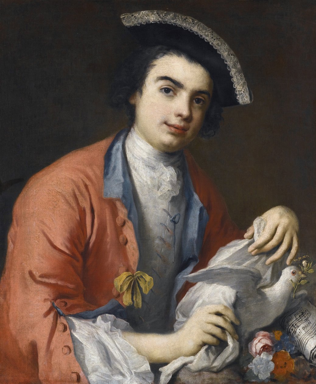 Muotokuva Carlo Broschi dit Farinelli, chanteur contralto et soprano, castrat italia - Muotokuva Carlo Broschista (1705-1782), joka tunnetaan nimellä Farinelli par Amigoni, Jacopo (1675-1752). Öljy kankaalle, koko: 76x63,5 - Yksityiskokoelma tekijältä Jacopo Amigoni