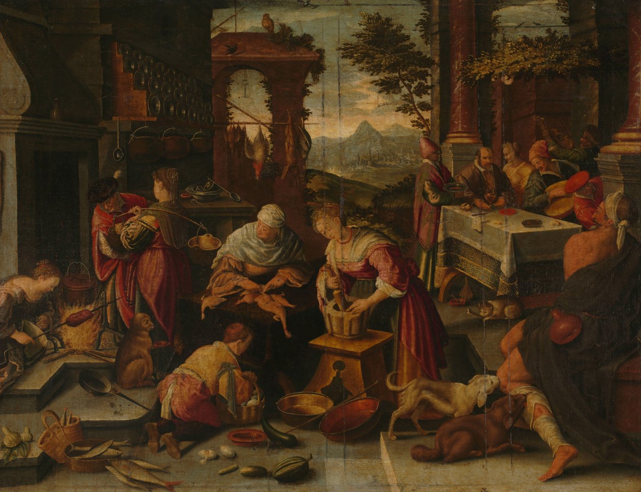 Lasarus ja rikas mies tekijältä Jacopo Bassano (copy after)