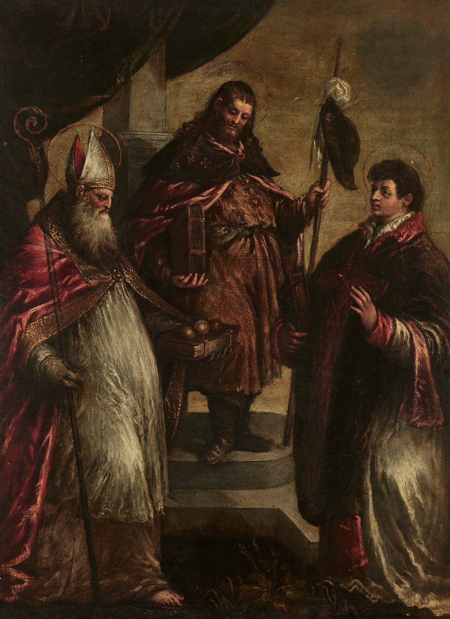 Pyhät Jaakob Suurempi, Nikolai ja Laurentus tekijältä Jacopo Bassano