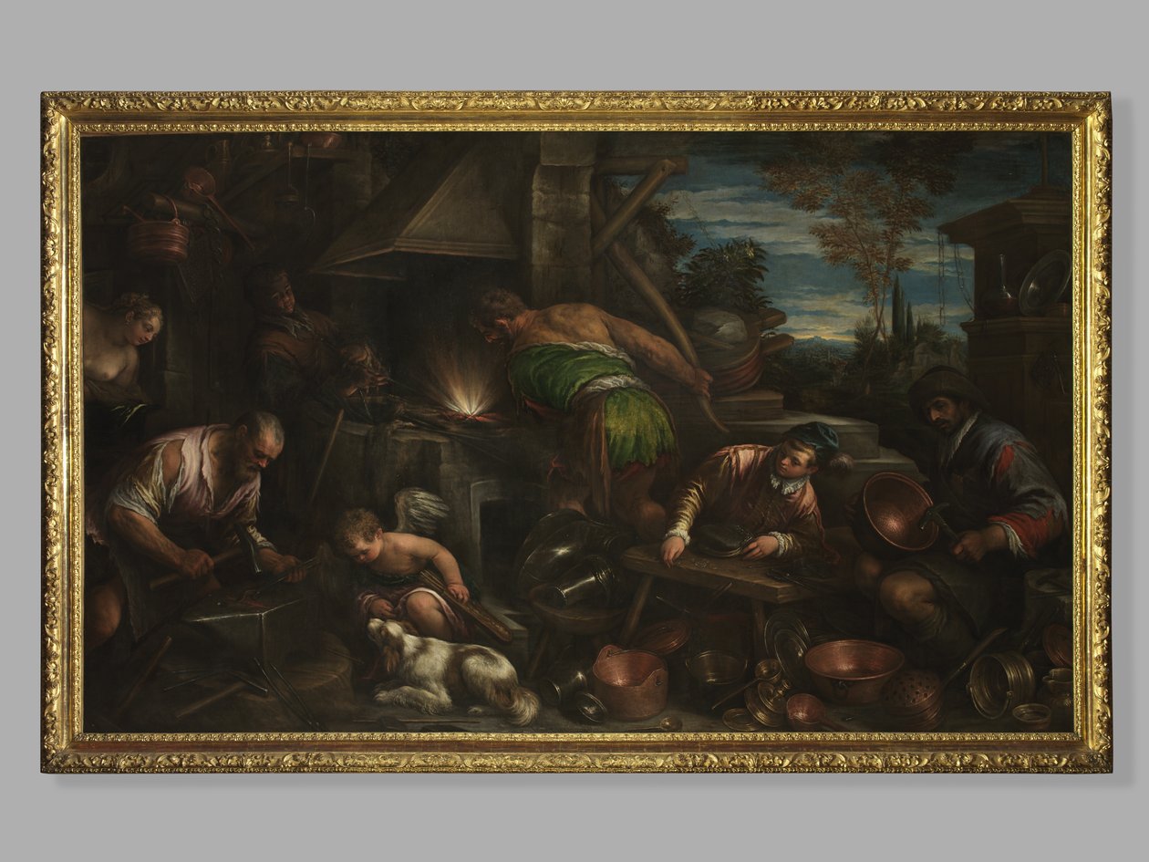 Vulcanin paja, n. 1580-1584 tekijältä Jacopo Bassano