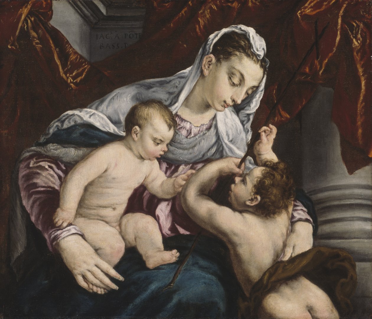 Neitsyt ja lapsi nuoren Pyhän Johannes Kastajan kanssa, 1560/65 tekijältä Jacopo Bassano