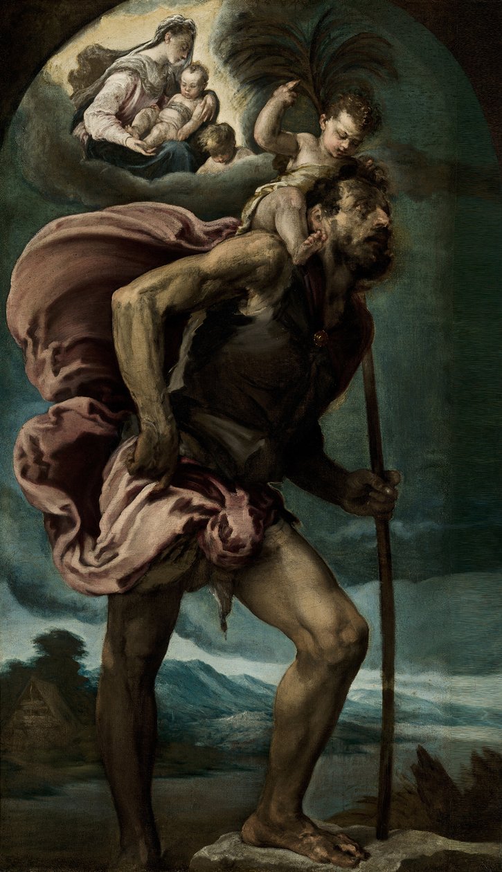 Pyhä Kristofer, 1559 tekijältä Jacopo Bassano il vecchio