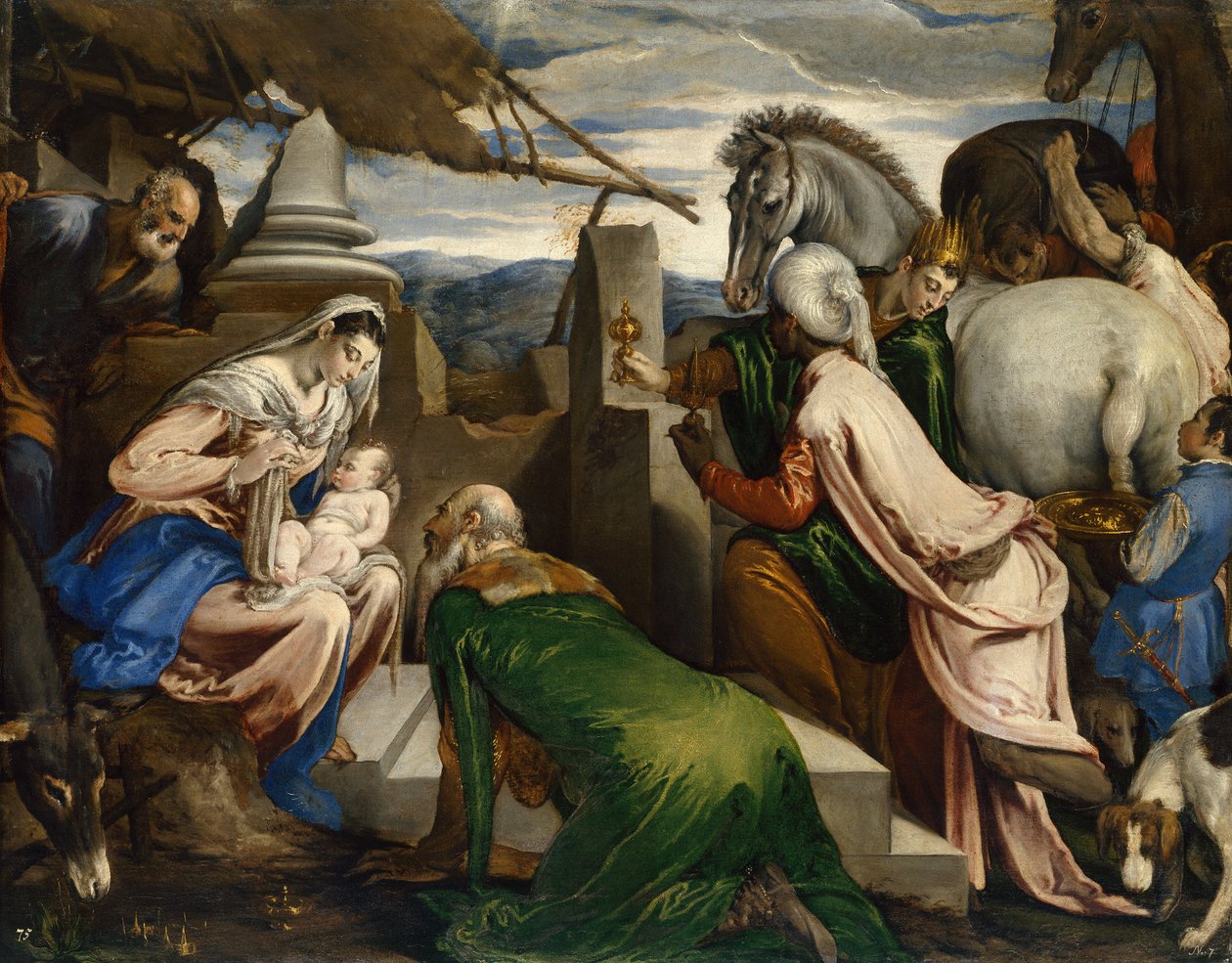 The Adoration of the Magi, noin 1555 tekijältä Jacopo Bassano il vecchio