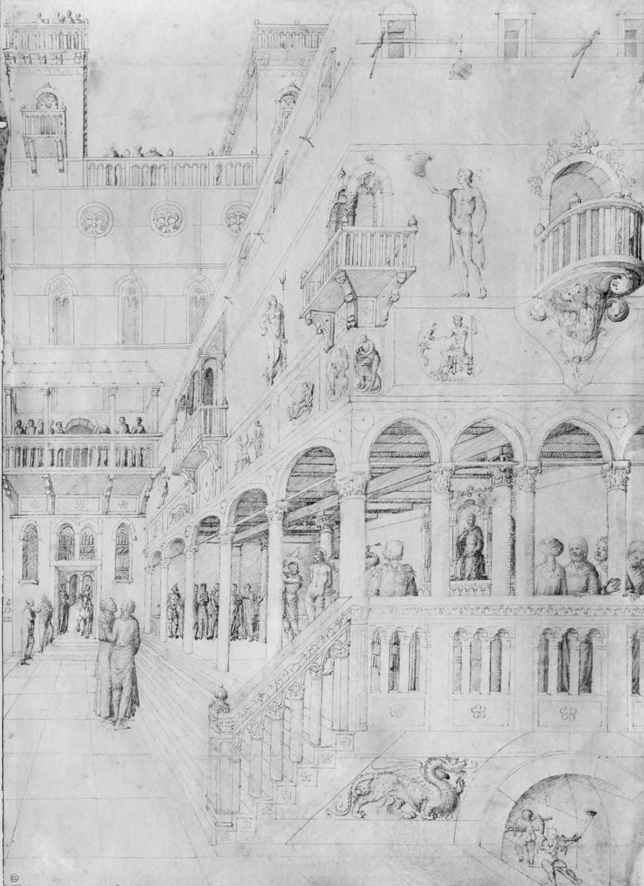 The Flagellation, Jacopo Bellinin piirustusalbumista (kynä ja muste vellum) tekijältä Jacopo Bellini