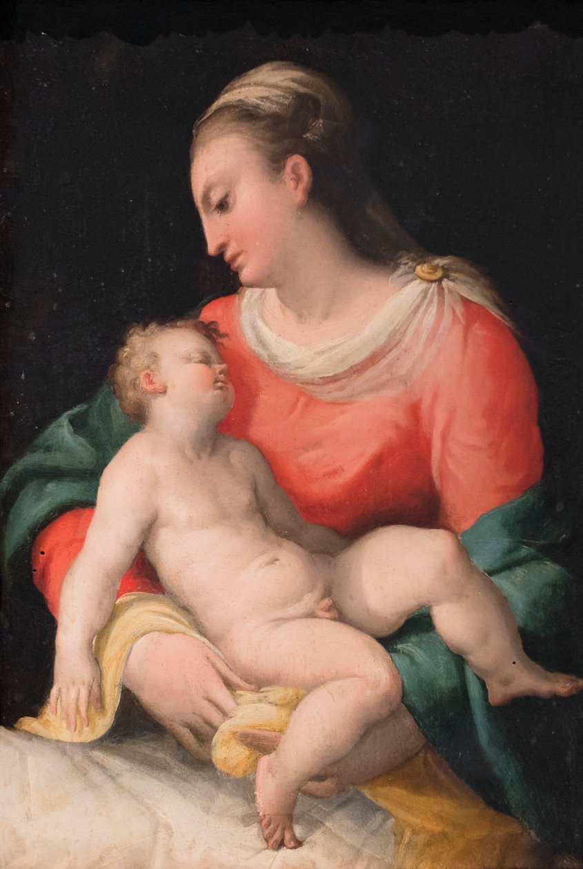 Madonna lapsen kanssa, noin 1564 (öljy puulle). tekijältä Jacopo Ianguidi (1544-c.1573) Bertoia