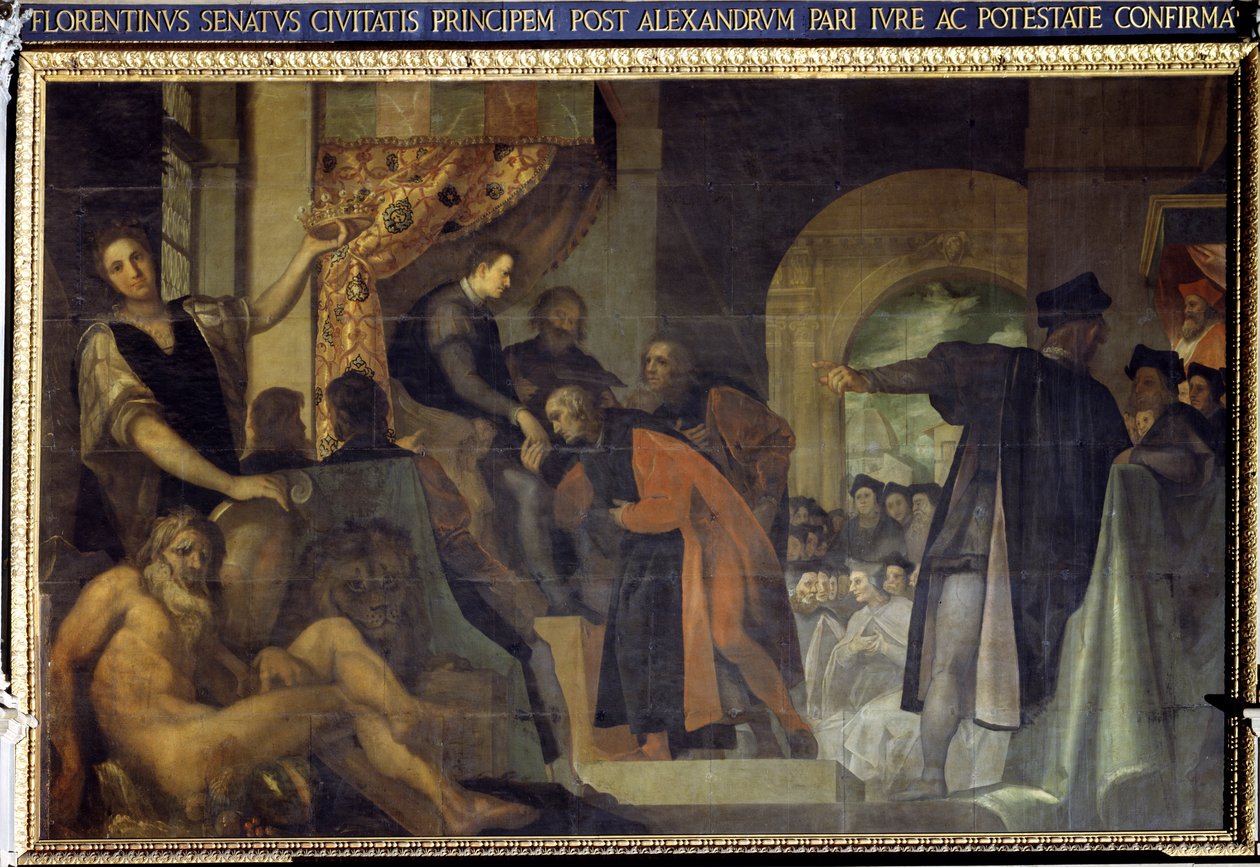 Firenzen senaatti nimitti Cosimo I de Medicin herttuaksi tekijältä Jacopo Ligozzi