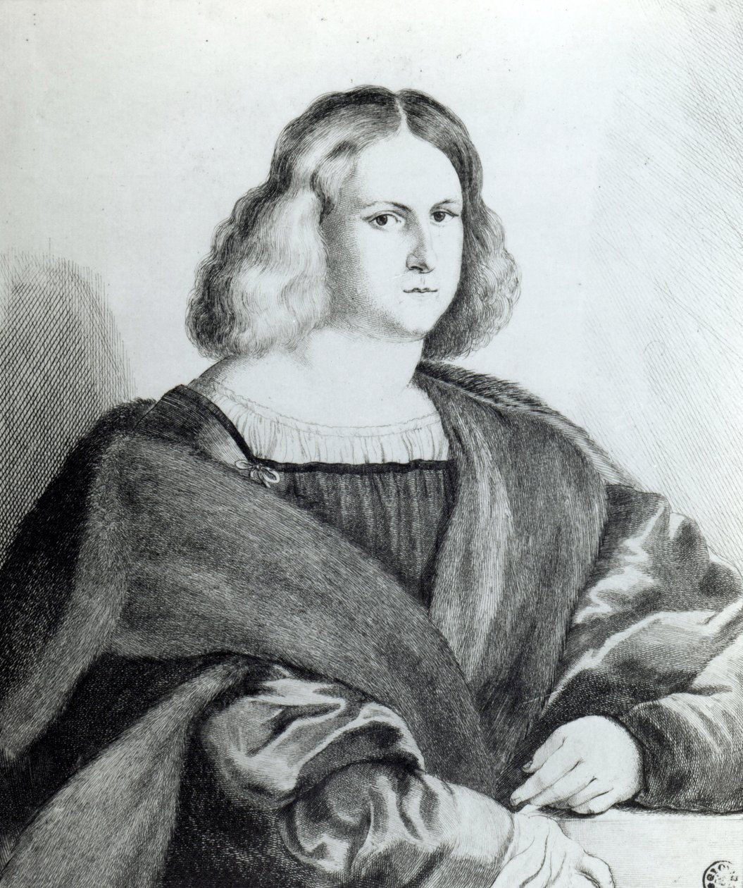Muotokuva nuoresta miehestä, Wenceslaus Hollar, 1650. tekijältä Jacopo Palma