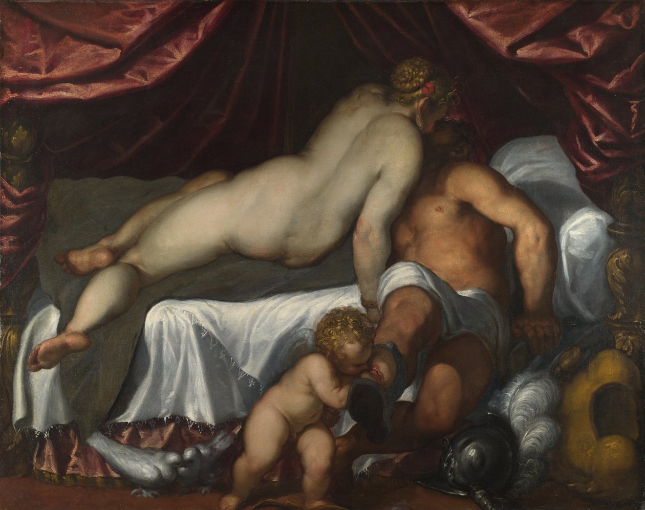 Mars ja Venus, noin 1590 tekijältä Jacopo Palma il Giovane the Younger