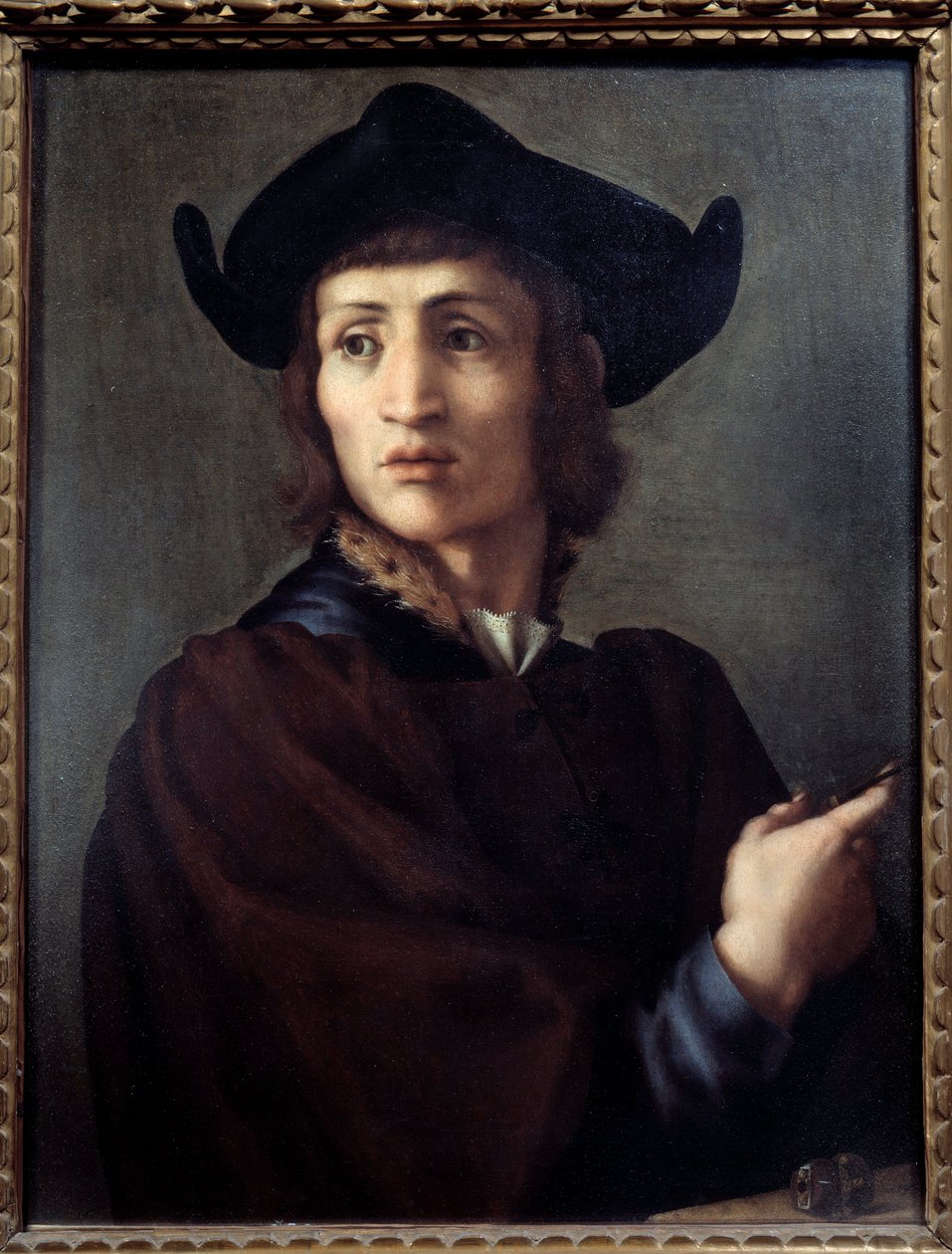 Jalokivikauppiaan muotokuva. Jacopon (Iacopo) maalaus Carrucci dit il Pontormo (Pontormo) (1494-1556) tekijältä Jacopo Pontormo