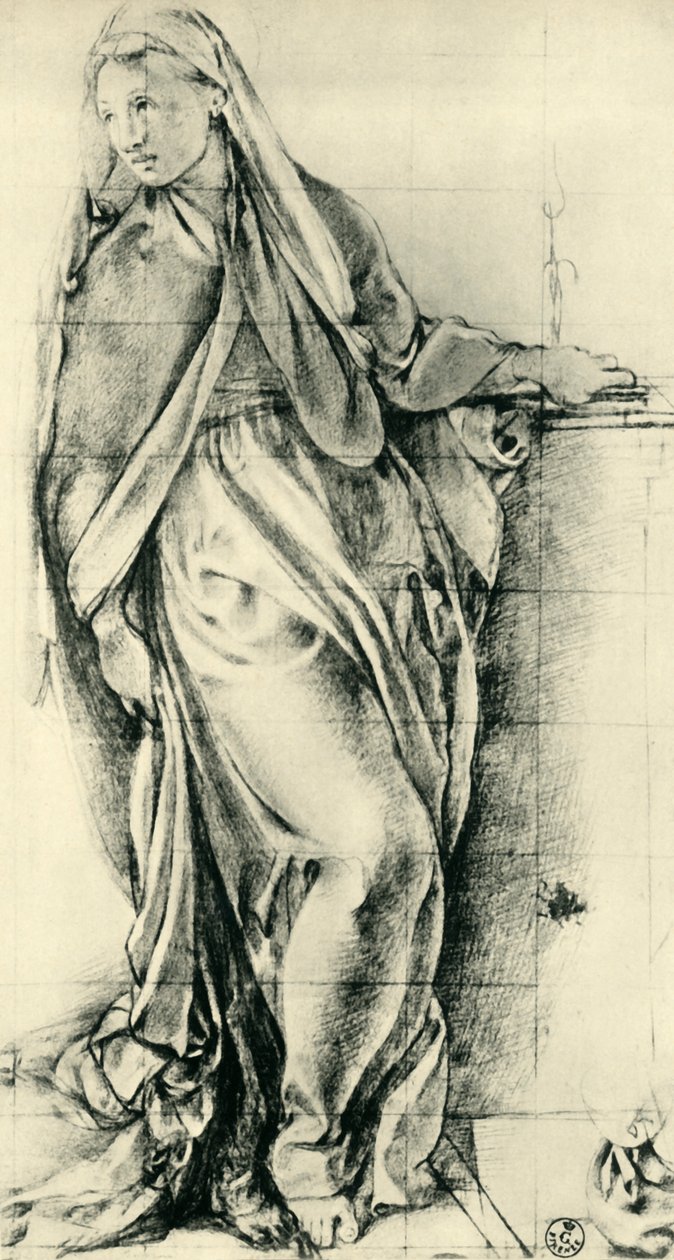 Luonnos Neitsyt Mariasta ilmestykselle, 1500-luvun puoliväli, 1943. tekijältä Jacopo Pontormo
