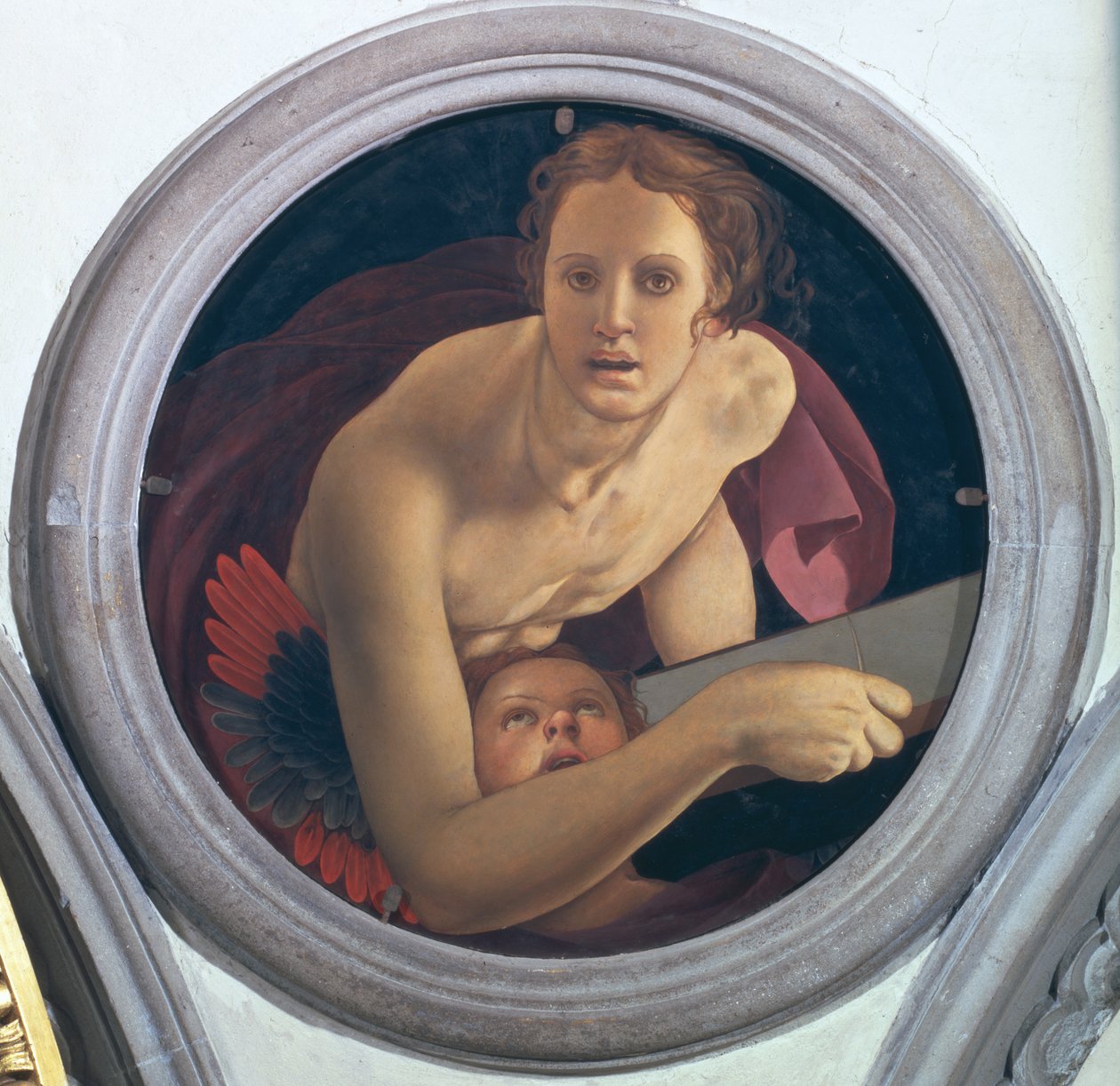 Pyhä Matteus, tondo evankelistien kupolista, 1528 (paneeli) tekijältä Jacopo Pontormo