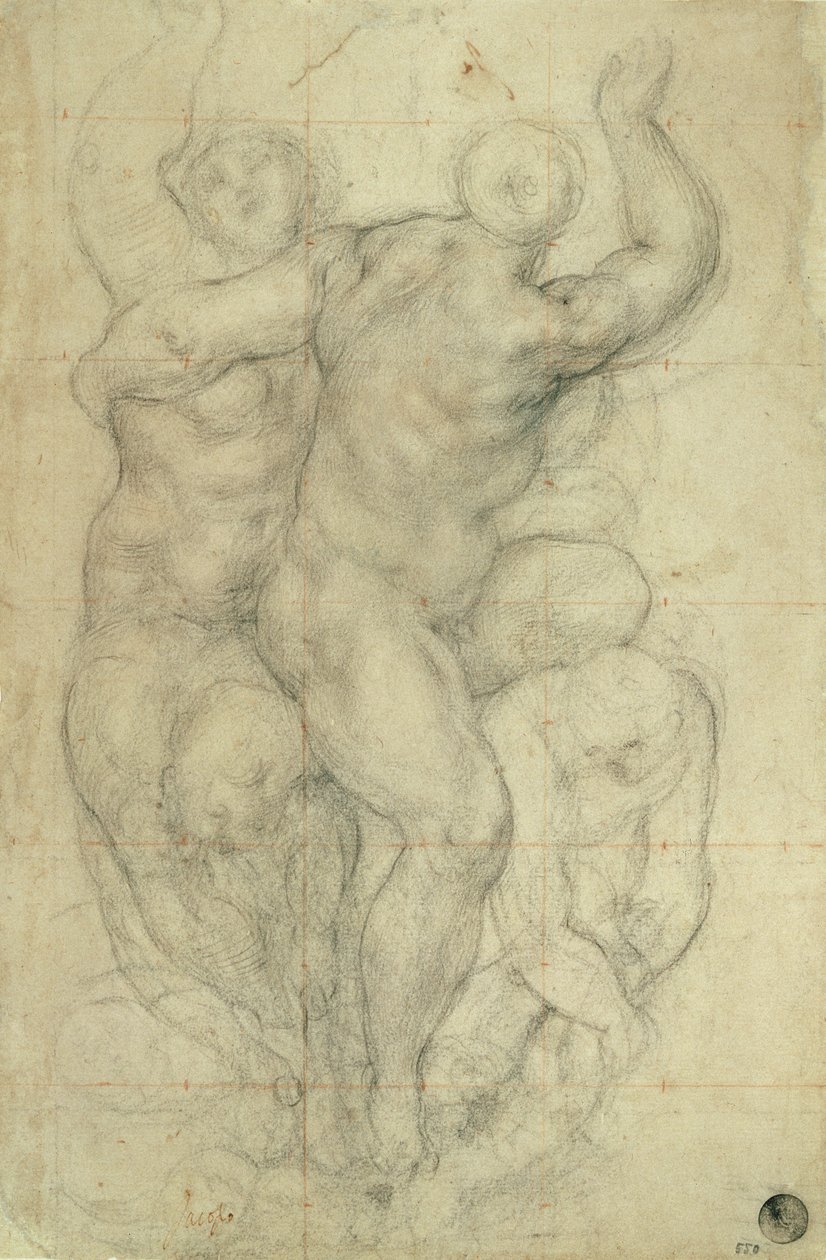 Opiskelu alastonryhmille tekijältä Jacopo Pontormo