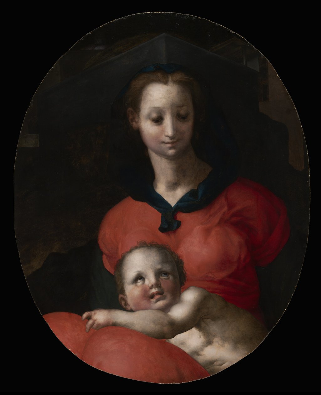 Neitsyt ja lapsi, ns. Madonna del Libro, n.1545-46. tekijältä Jacopo Pontormo