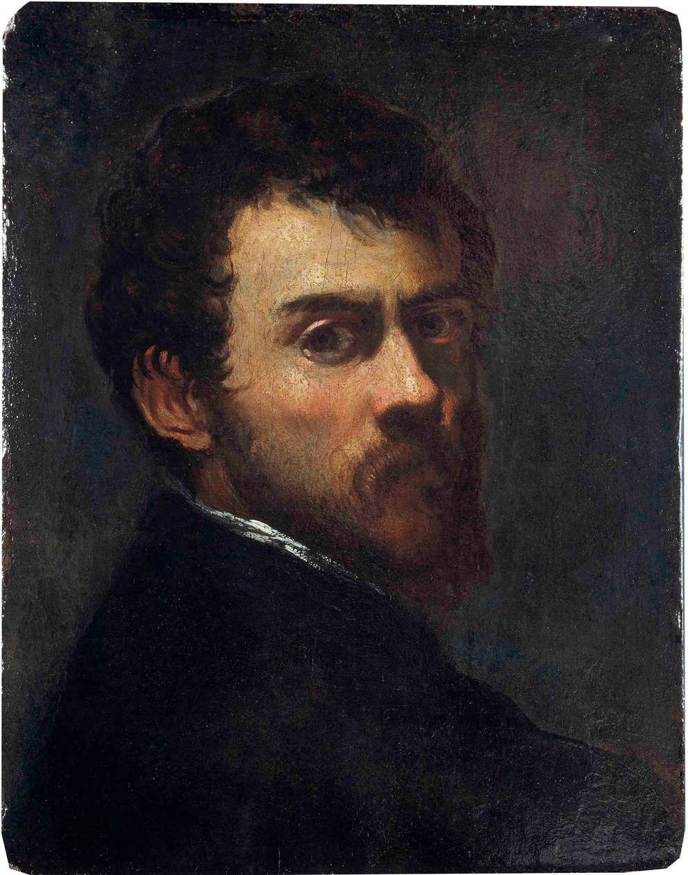""Omakuva nuorena miehenä"" (Omakuva nuorena miehenä) Jacopo Tintoretton maalaus sanoi Tintoretto (1518-1594) - 1548 - Öljy puulle Koko 45,7x36,8 cm Victoria and Albert Museum tekijältä Jacopo Robusti Tintoretto