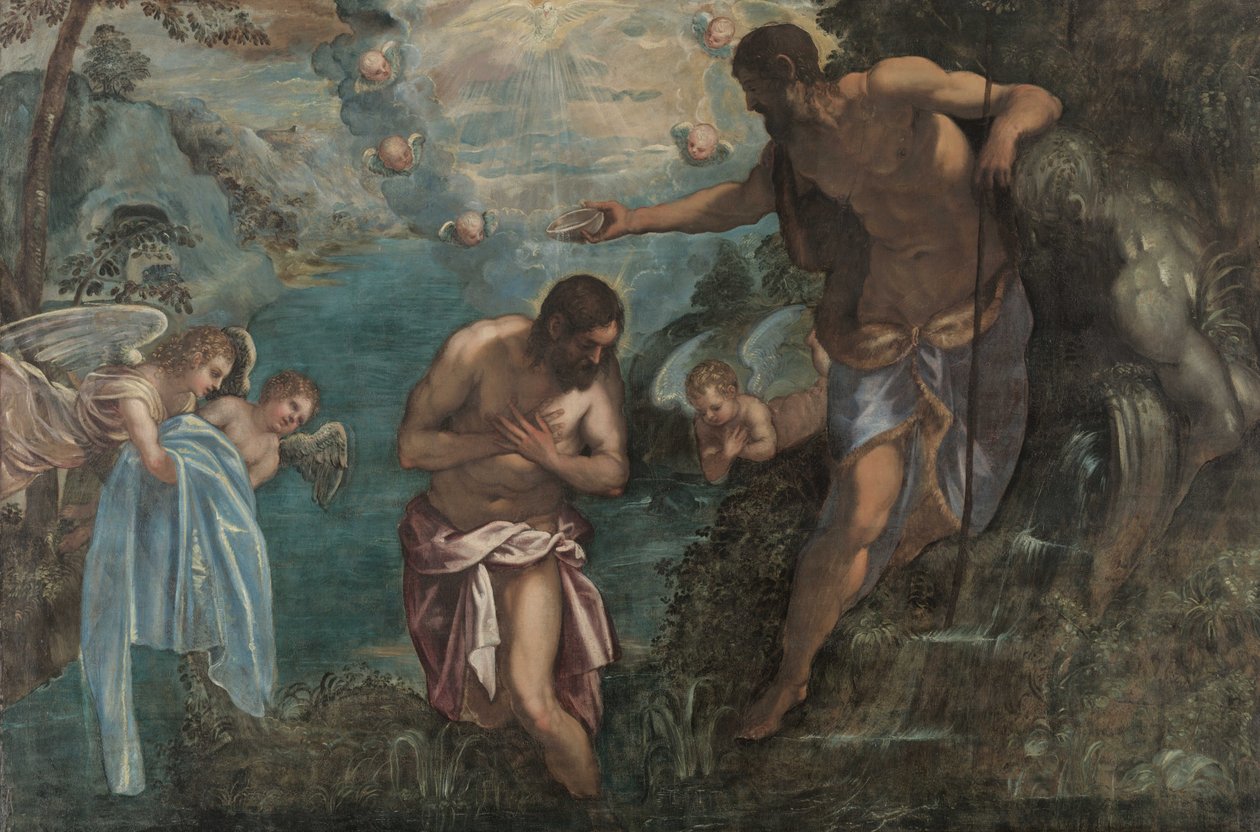 Kristuksen kaste, 1580-luku tekijältä Jacopo Robusti Tintoretto