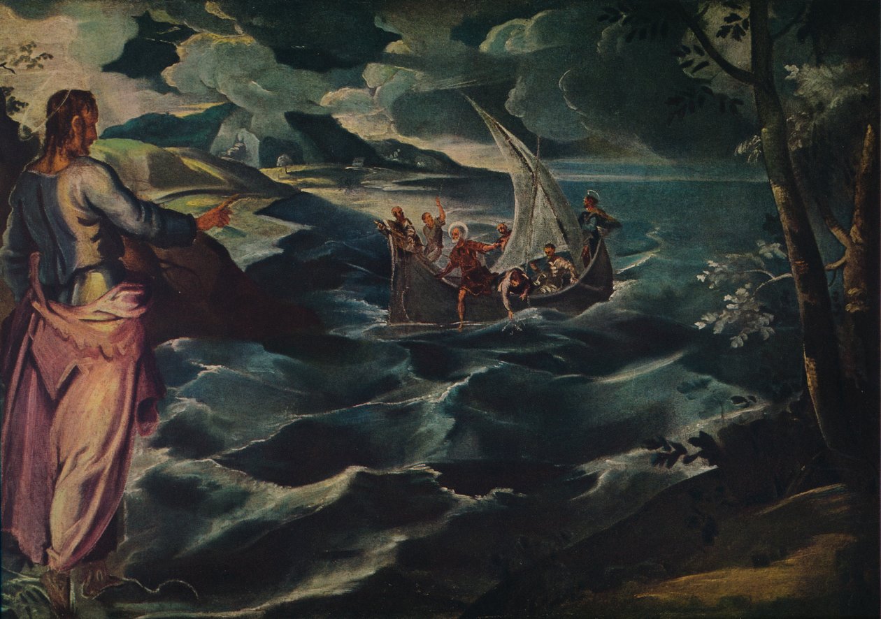 Kristus Galileanmerellä, n. 1575-1580. tekijältä Jacopo Robusti Tintoretto
