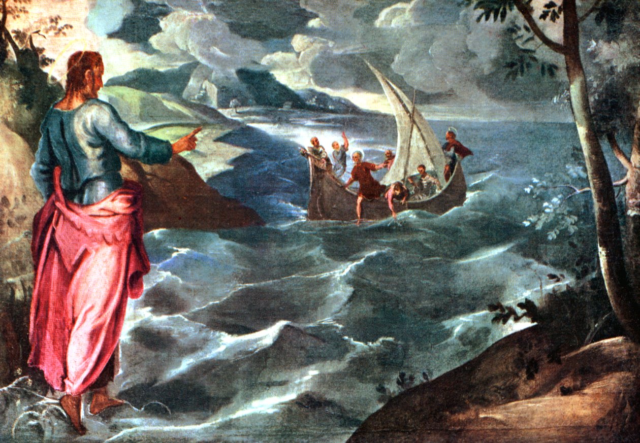 Kristus Galileanmerellä, c1575-1580, 1925. tekijältä Jacopo Robusti Tintoretto