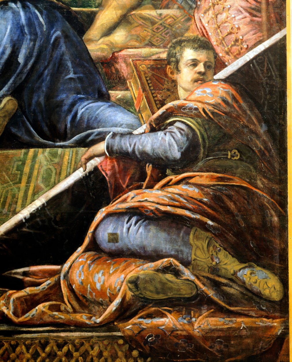 Doge Niccolo da Ponte vastaanottaa oliivinoksaa Venetsiasta, kirjoittanut Jacopo Robusti, joka tunnetaan nimellä Tintoretto (1518-1594), Detail, Sala del Maggior Consiglio (Suurneuvoston sali), Palazzo Ducale, Venetsia tekijältä Jacopo Robusti Tintoretto