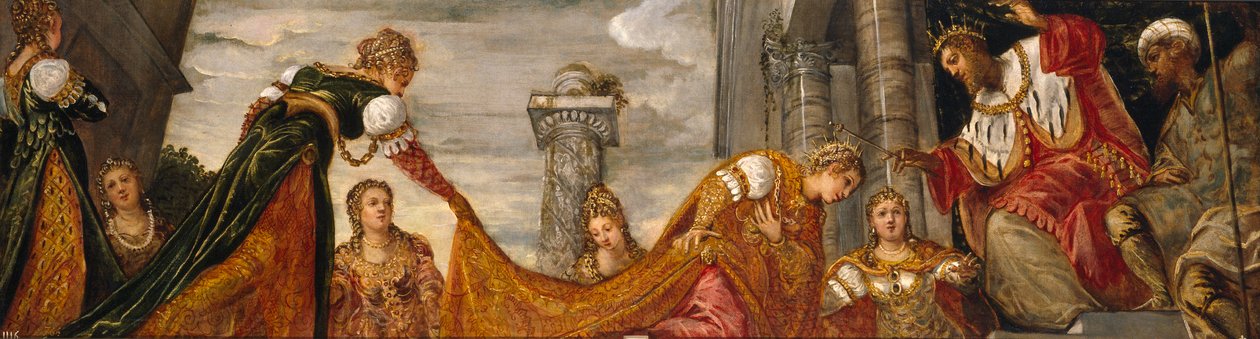 Ester Ahasveroksen edessä, 1552-55 tekijältä Jacopo Robusti Tintoretto