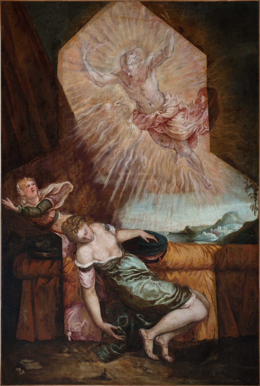 Jupiter ja Semele. tekijältä Jacopo Robusti Tintoretto