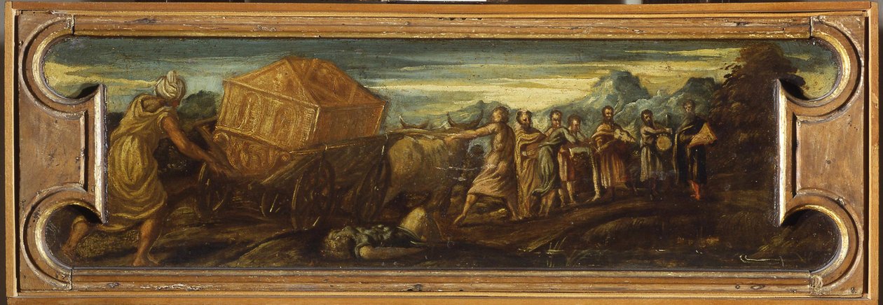 Kuningas Daavid kantoi liitonarkin Jerusalemiin. tekijältä Jacopo Robusti Tintoretto