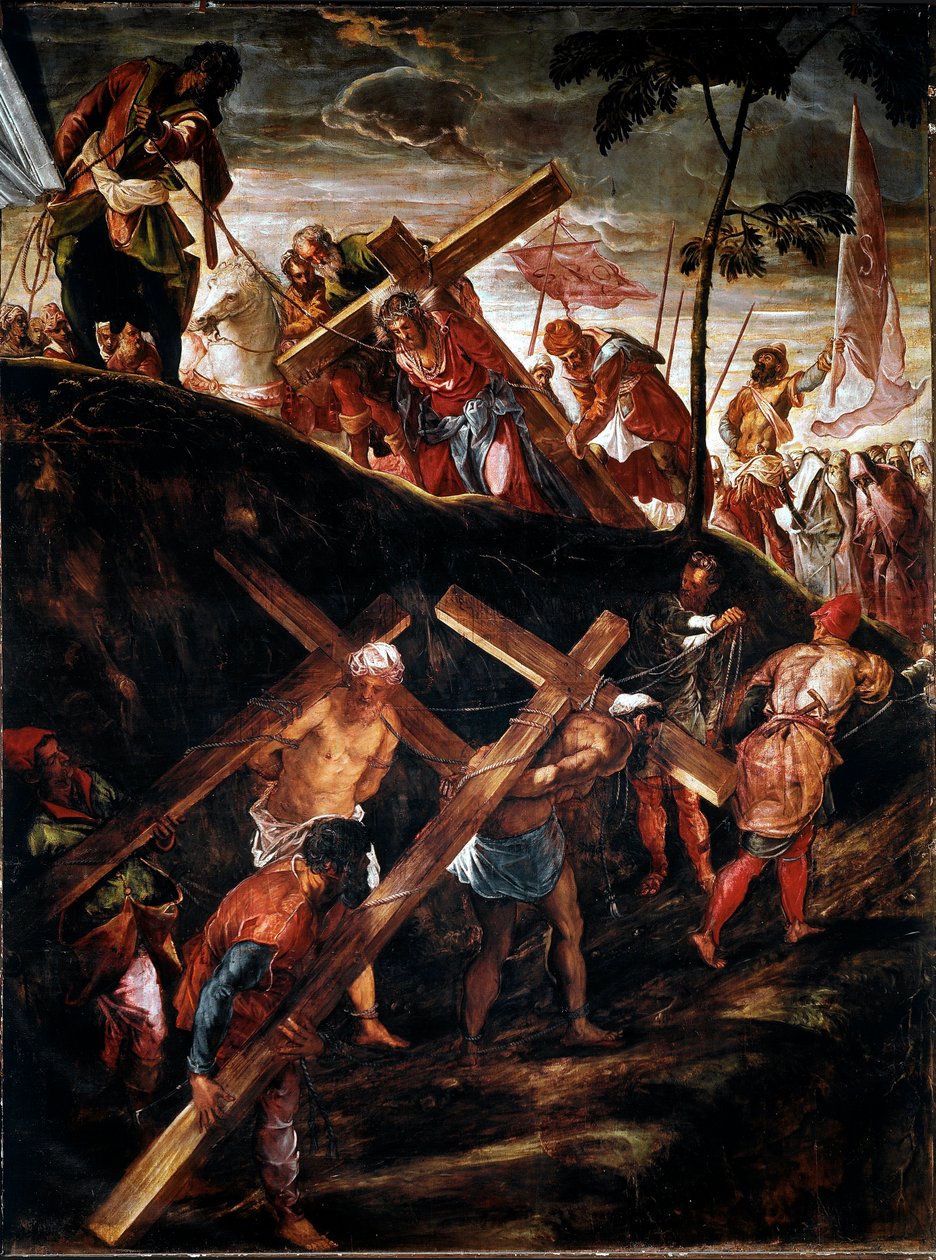 La Montee au Calvary (Ristin tie) (Ristin kuljetus) Jacopo Robusti dit le Tintoretin (Tintoretto) maalaus (1518-1594) 1566-1567 Su. 515x390 cm venise, scuola di san Rocco tekijältä Jacopo Robusti Tintoretto