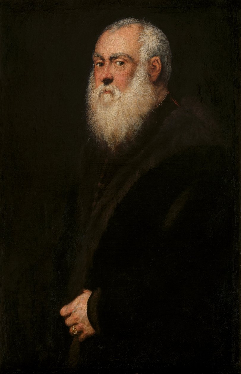 Mies, jolla on valkoinen parta, n. 1570 tekijältä Jacopo Robusti Tintoretto