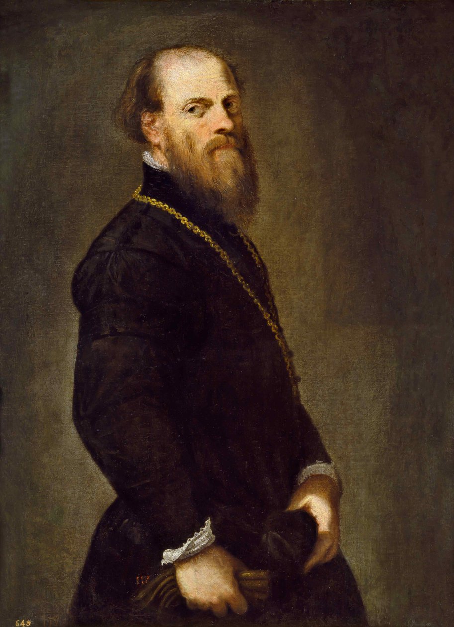Mies kultaketjulla, n. 1555. tekijältä Jacopo Robusti Tintoretto