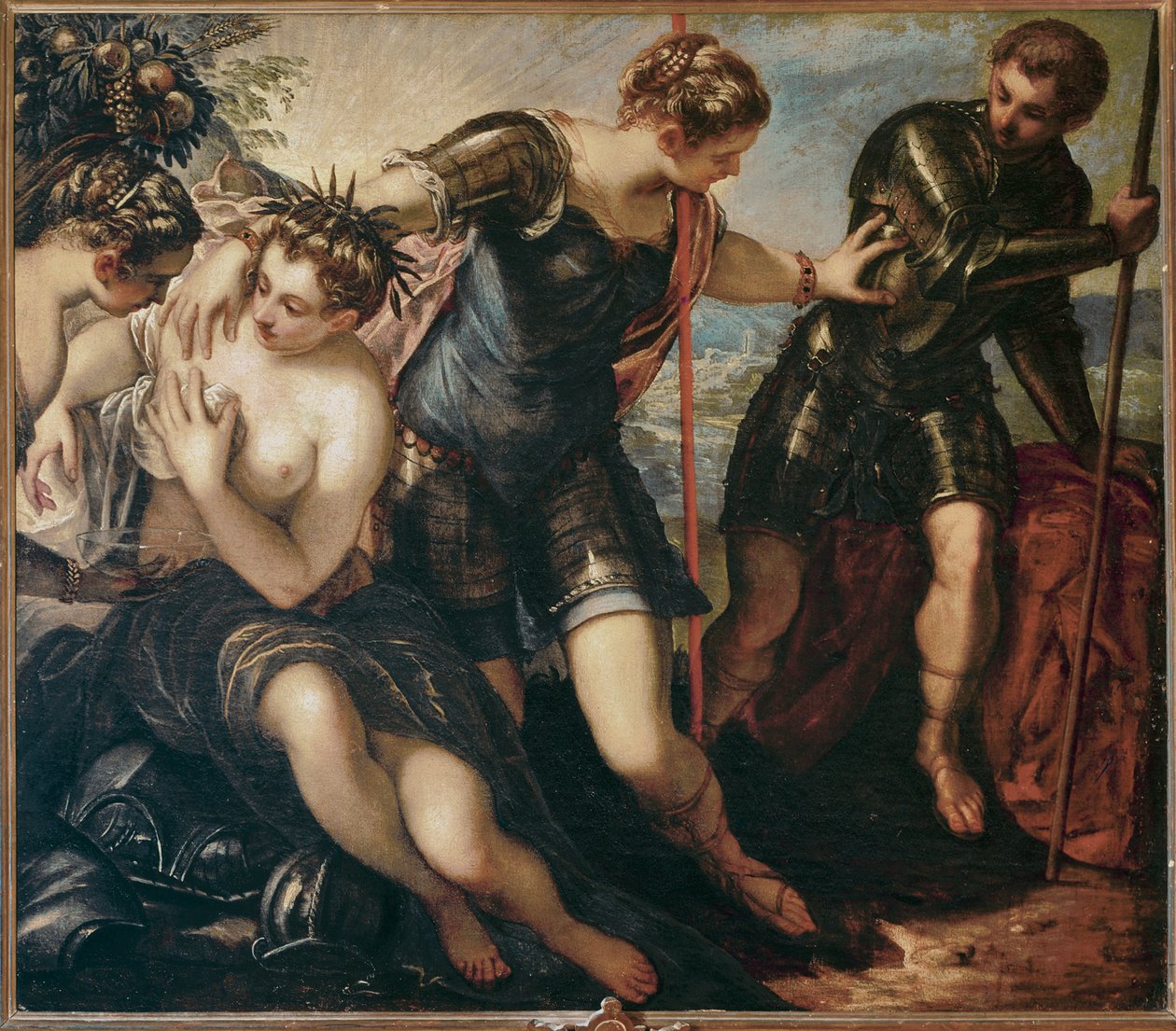 Minerva ajaa Marsin pois, n. 1576 (öljy kankaalle) tekijältä Jacopo Robusti Tintoretto