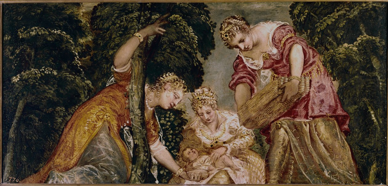 Mooses pelastui vedestä tekijältä Jacopo Robusti Tintoretto