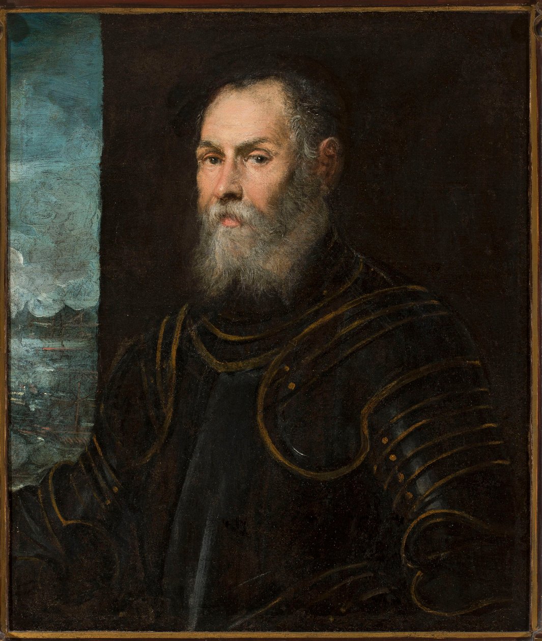 Venetsialaisen amiraalin muotokuva - Venetsialaisen amiraalin muotokuva, kirjoittanut Tintoretto, Jacopo (1518-1594). Öljy kankaalle, 1500-luvun toinen puoli. Mitat: 81 x 68 cm. Narodowe-museo, Varsova tekijältä Jacopo Robusti Tintoretto