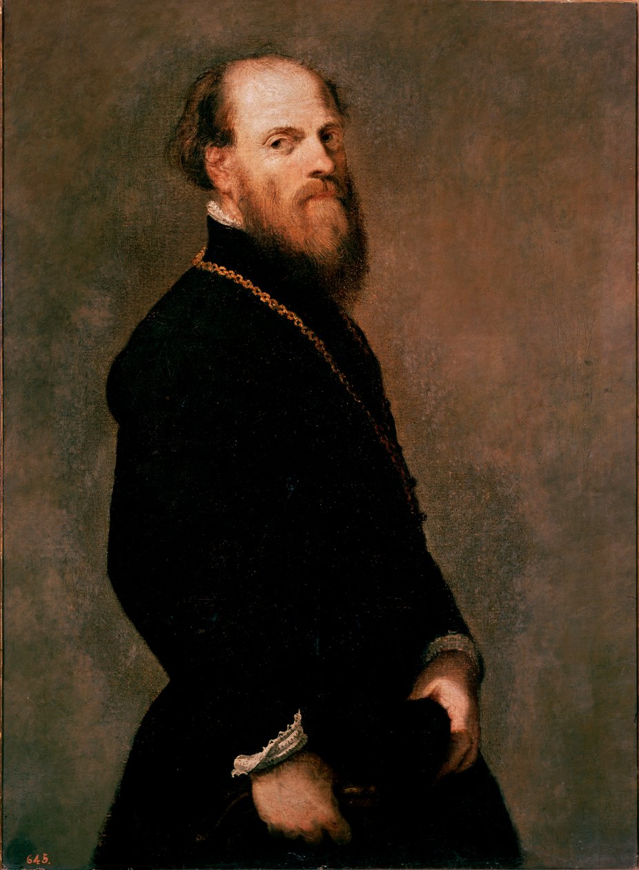 Muotokuva herrasmiehestä kultaketjussa Jacopo Robustin maalaus dit Tintoretto tekijältä Jacopo Robusti Tintoretto