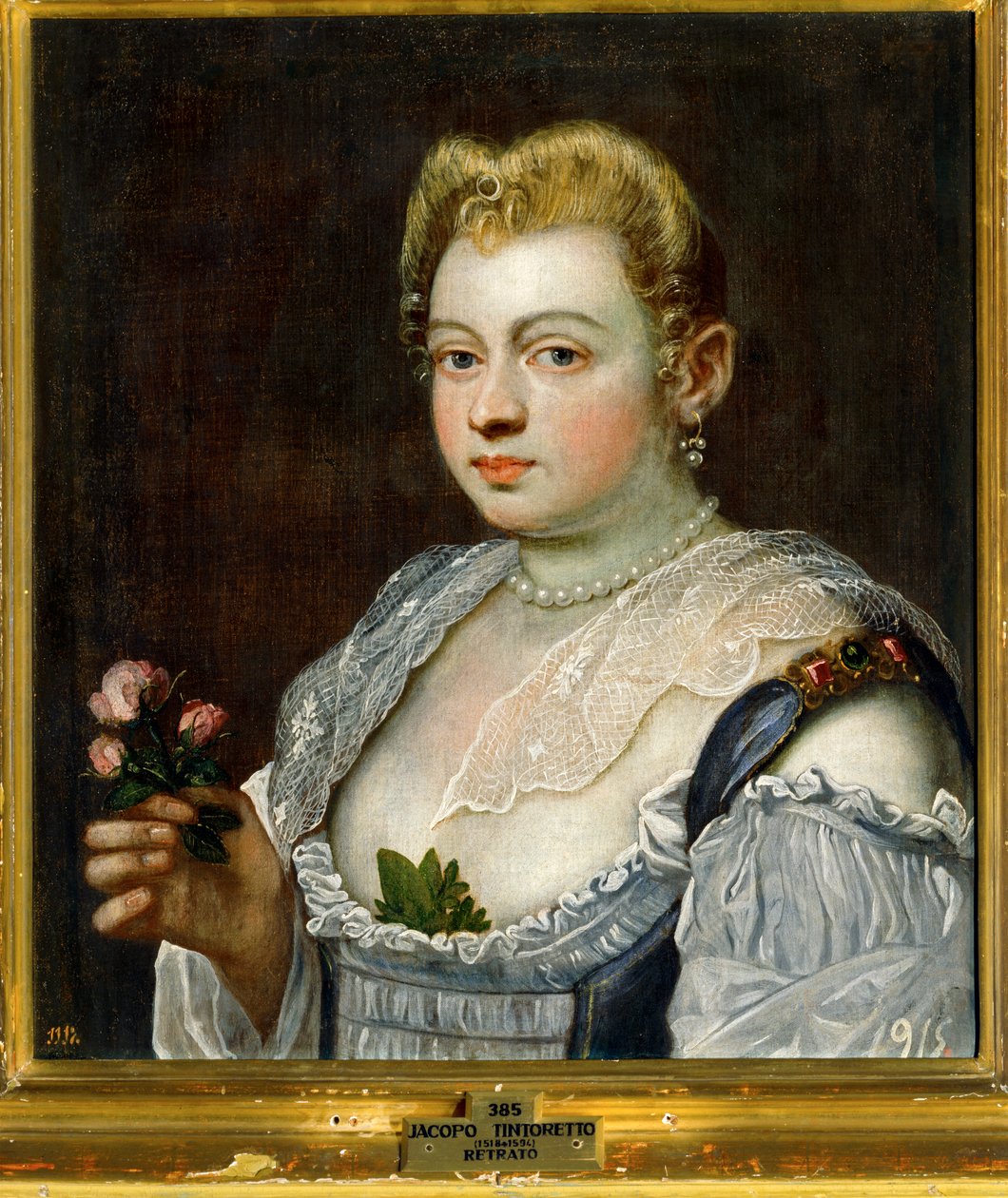 Tuntemattoman naisen muotokuva ... (maalaus kankaalle) tekijältä Jacopo Robusti Tintoretto