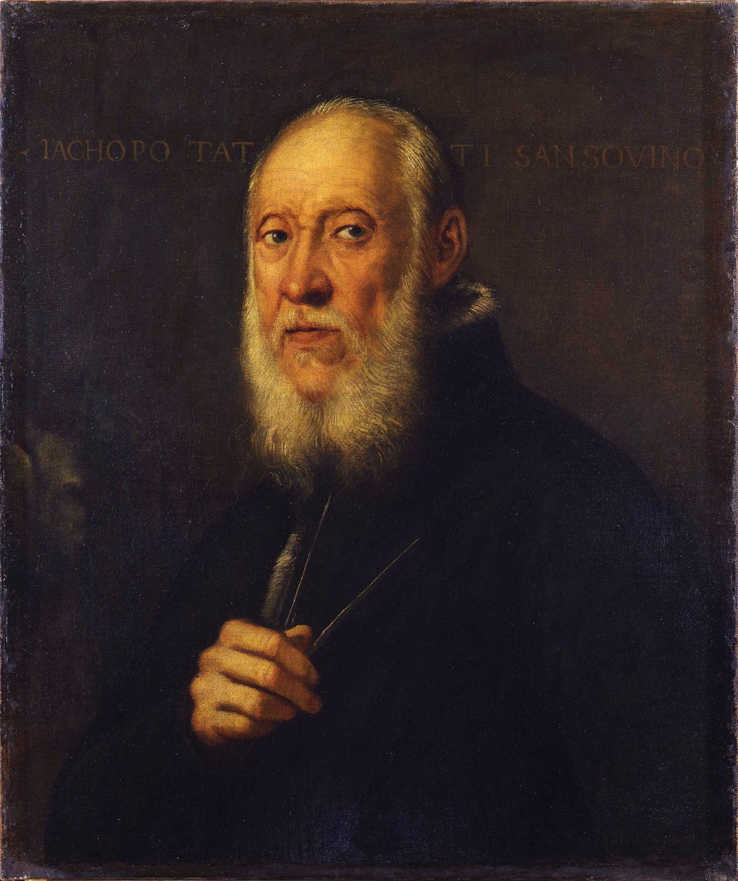 Kuvanveistäjä Jacopo Sansovinon muotokuva 1486-1570 tekijältä Jacopo Robusti Tintoretto
