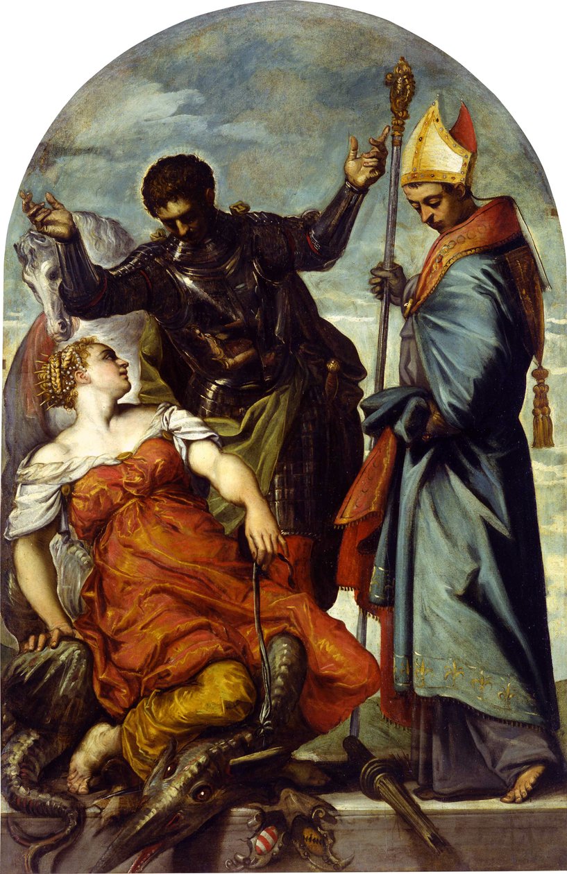 Saint Louis Toulouse ja Saint George, 1552. tekijältä Jacopo Robusti Tintoretto